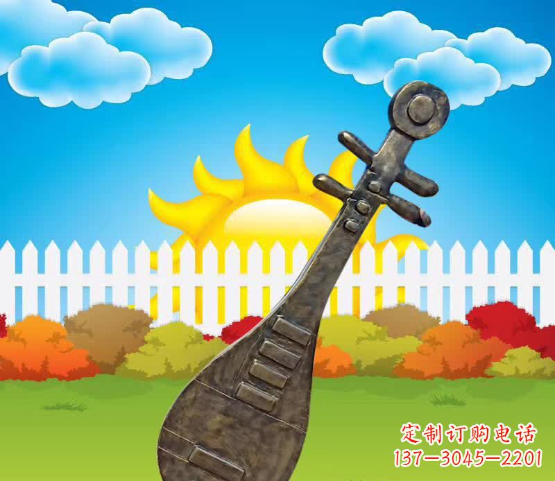 廊坊古代琵琶广场乐器铜雕