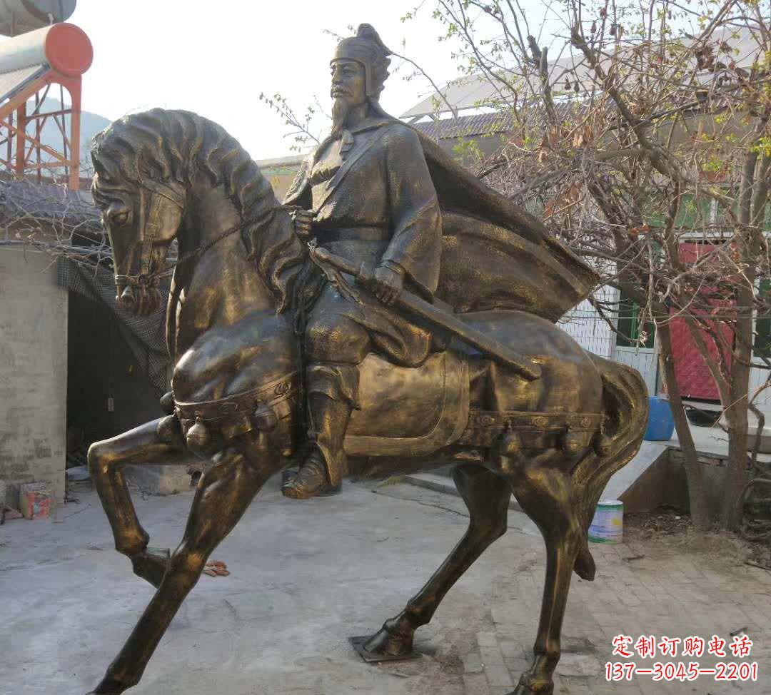 廊坊古典风格骑马人物铜雕塑