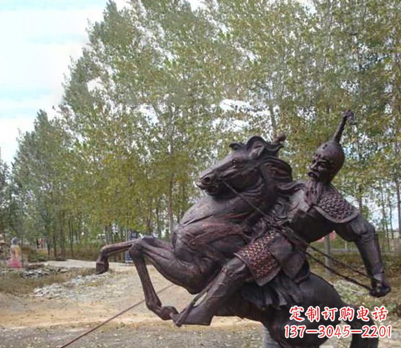 廊坊古典风格骑马人物雕塑
