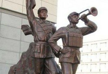 廊坊革命精神熠熠冲锋号铜雕