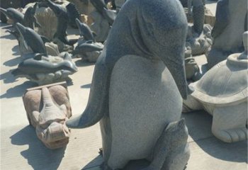 廊坊爱永恒之石雕——公园母子企鹅石雕