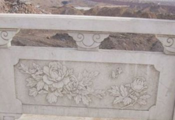 廊坊牡丹花浮雕石栏板景观雕塑