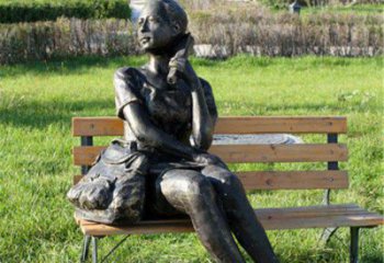 廊坊人物座椅雕塑——少女望远