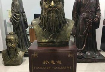 廊坊标志性雕塑-孙思邈半身像铜雕