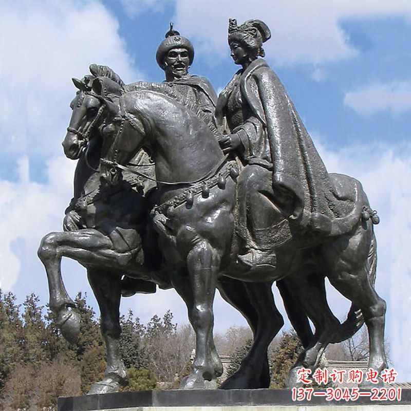 廊坊古代风采:王昭君骑马雕塑
