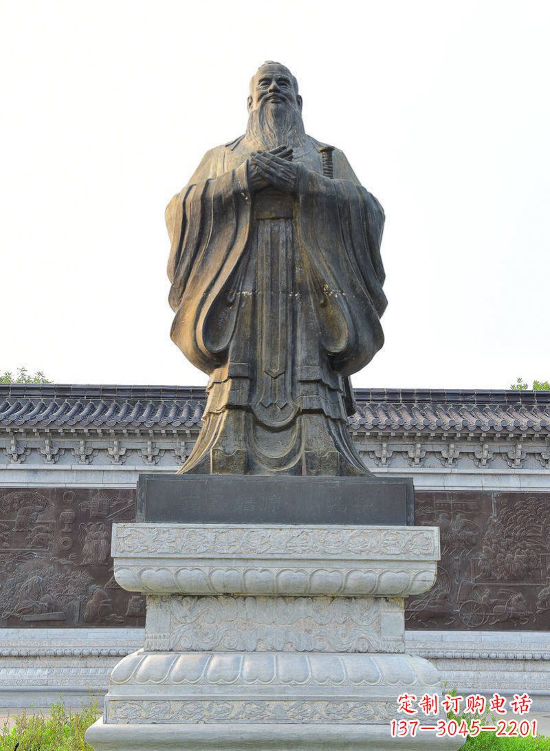 廊坊中领雕塑-孔子铜雕