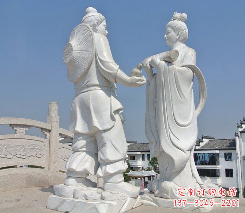 廊坊唯美古典,传统牛郎织女石雕