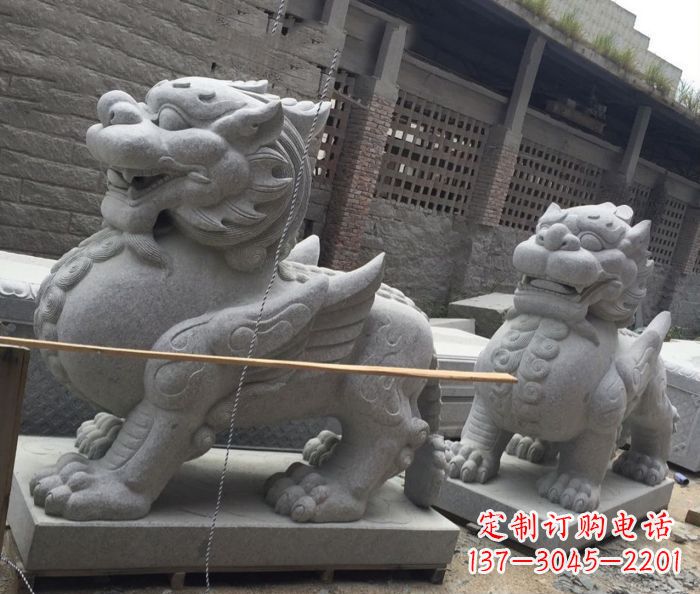 廊坊中领雕塑–精美的古代神兽大理石貔貅雕塑