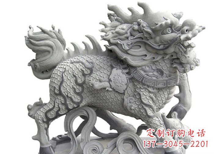 廊坊中领雕塑|精美古典麒麟雕塑
