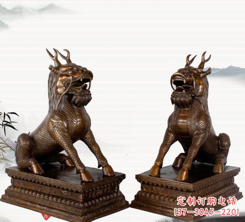 廊坊古典神麒麟铜雕,馥玉臻品