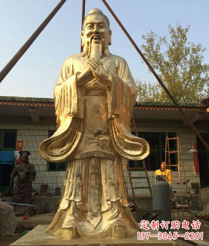 廊坊古代思想家人物孔子铜雕