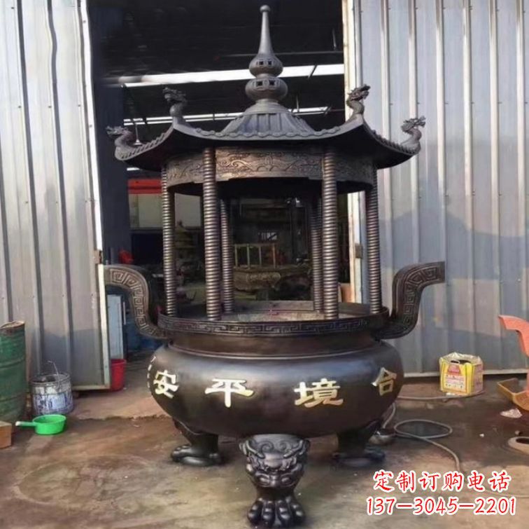 廊坊精美古代铜香炉雕塑,成就您的家庭情调