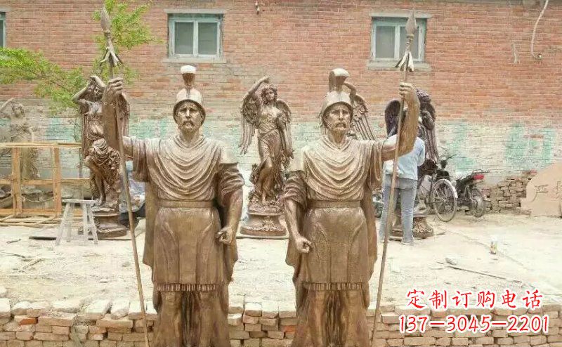廊坊古罗马风情,精致雕刻的“战士雕塑”