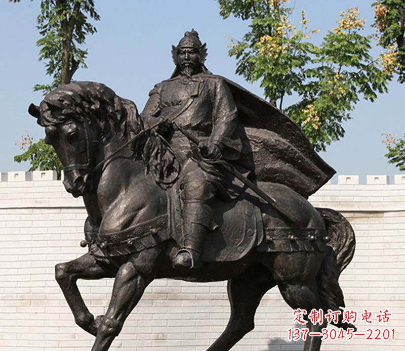 廊坊古人骑马铜雕