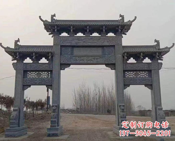 廊坊古石牌坊-手工精雕细琢牌坊雕塑