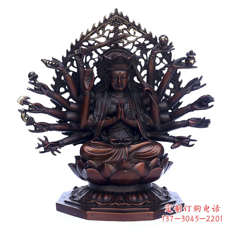 廊坊精致古铜观音雕塑
