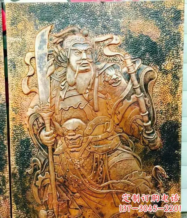 廊坊高贵典雅的关公黄铜壁画铜浮雕