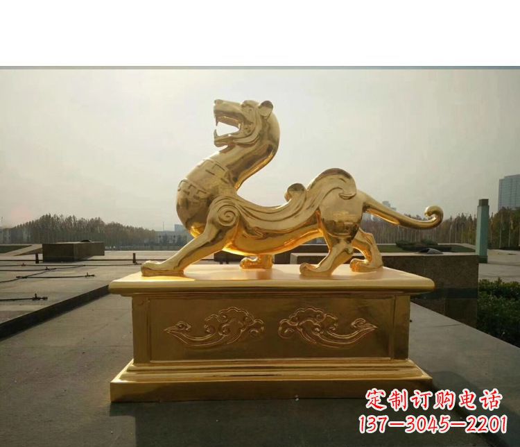 廊坊广场白虎神兽铜雕