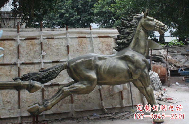 廊坊逸致领雕:广场奔马动物铜雕
