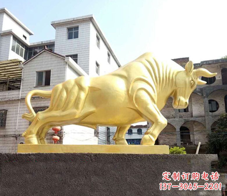 廊坊广场奔牛铜雕