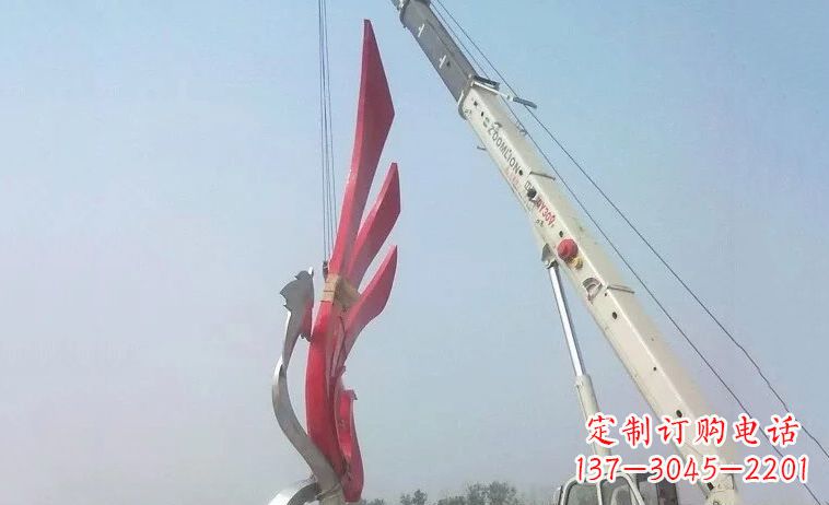 廊坊广场不锈钢抽象凤凰雕塑_2 (2)