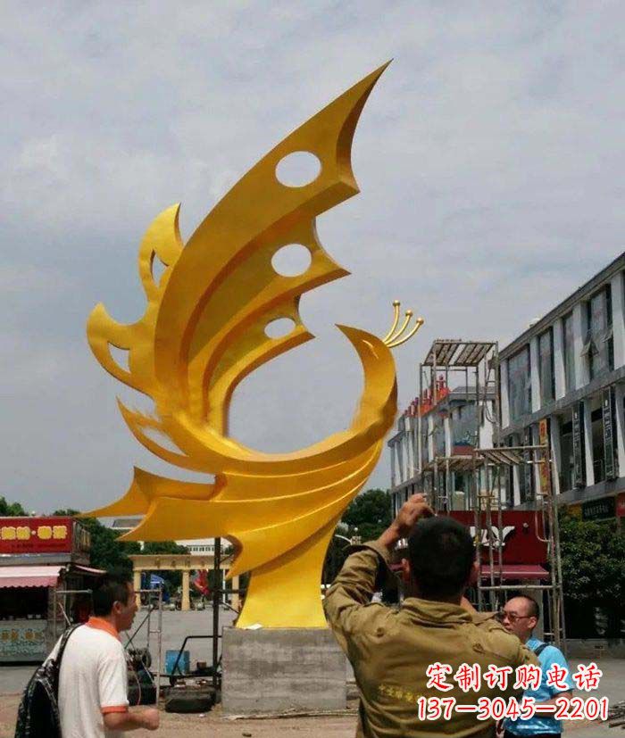 廊坊广场不锈钢抽象凤凰雕塑1
