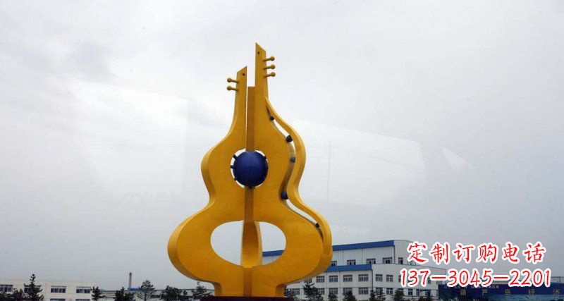 廊坊中领雕塑:葫芦琵琶不锈钢雕塑