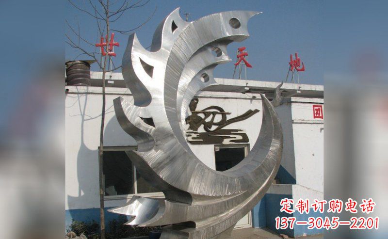 廊坊精美不锈钢抽象凤凰雕塑