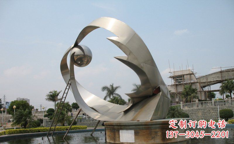 廊坊室外不锈钢喷泉雕塑