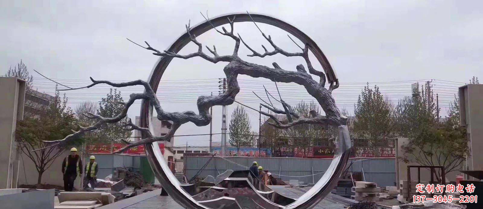 廊坊广场不锈钢抽象树枝雕塑