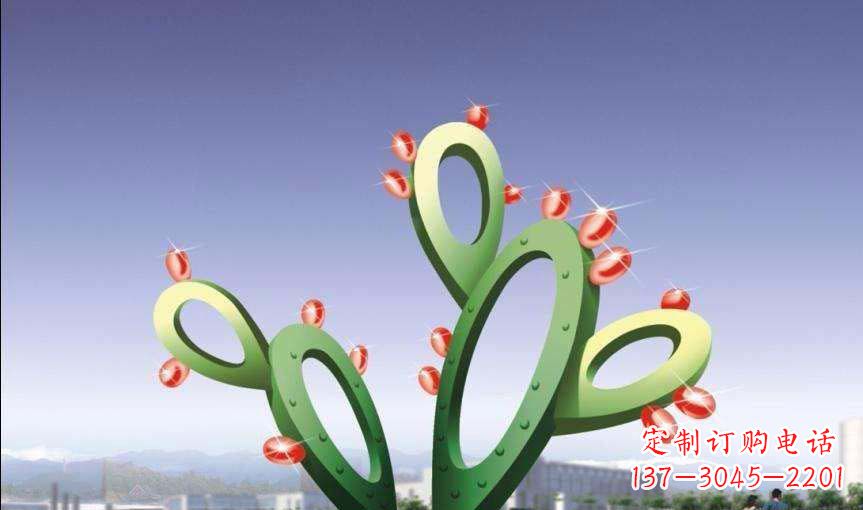 廊坊广场不锈钢抽象仙人掌雕塑