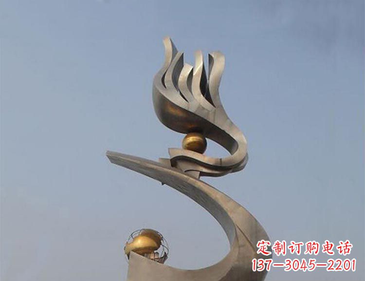 廊坊广场不锈钢创意凤凰雕塑