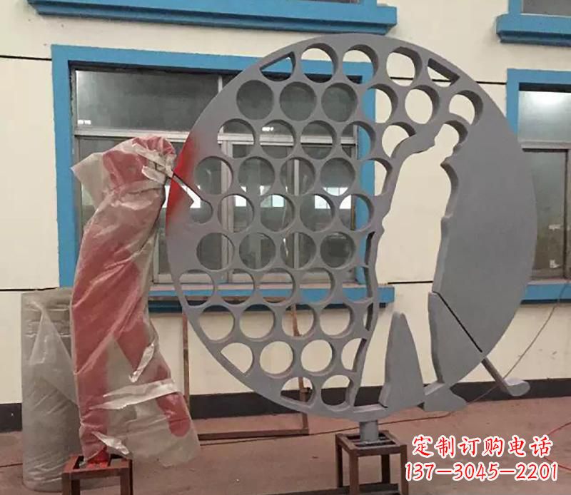 廊坊广场不锈钢打高尔夫球雕塑