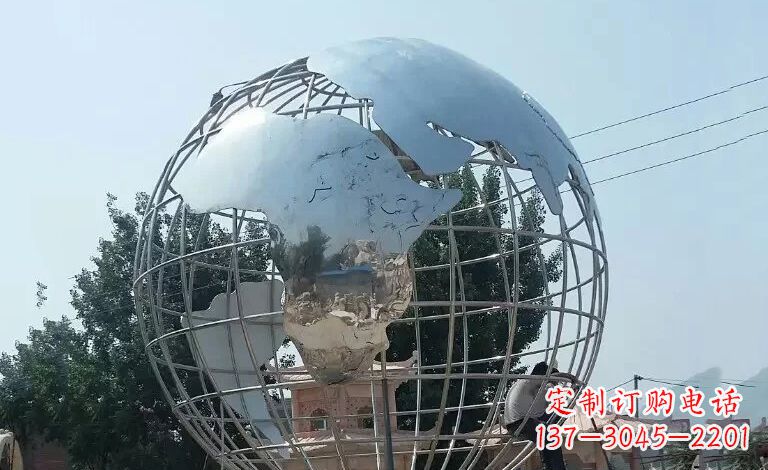 廊坊用艺术充实空间,精工制作高品质不锈钢地球仪雕塑