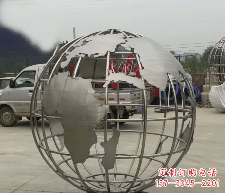 廊坊中领雕塑:精美不锈钢地球仪雕塑