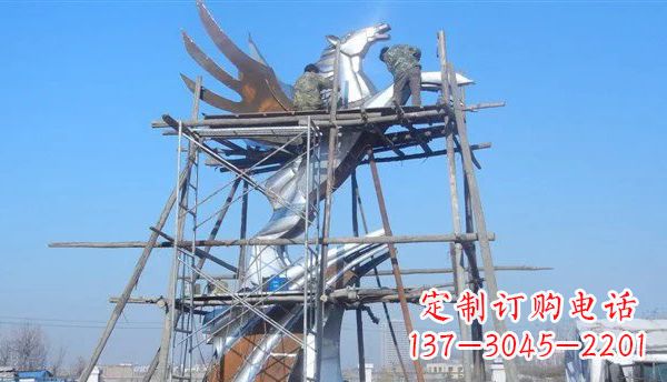 廊坊广场不锈钢飞马雕塑