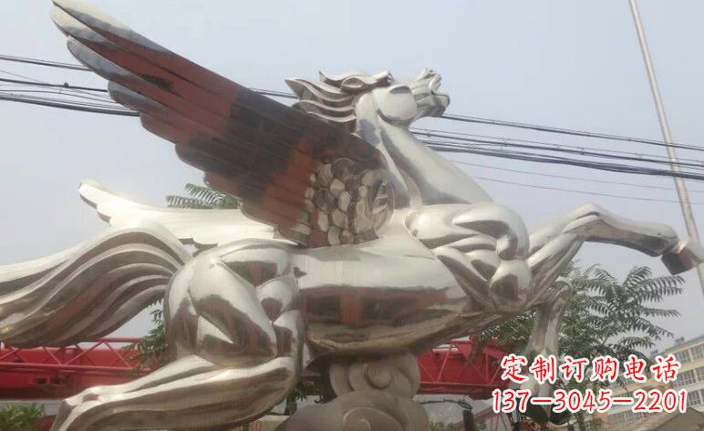 廊坊流畅优美的不锈钢飞马雕塑