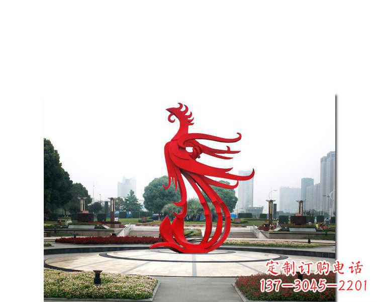 廊坊广场不锈钢飞翔的凤凰雕塑