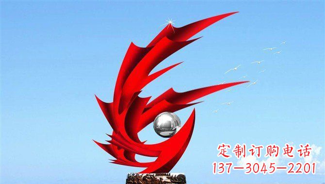 廊坊广场不锈钢凤凰大型抽象雕塑