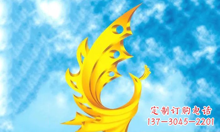 廊坊广场不锈钢凤凰雕塑 (4)