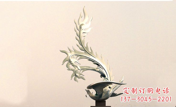 廊坊广场不锈钢凤凰雕塑 (5)