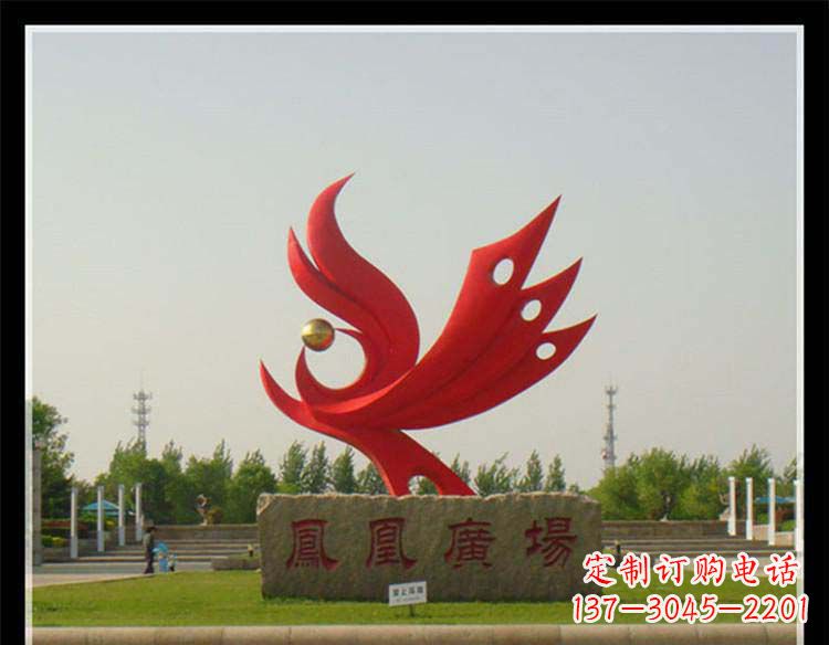 廊坊广场不锈钢凤凰装饰雕塑