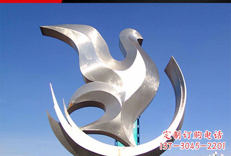 廊坊广场不锈钢鸽子摆件雕塑
