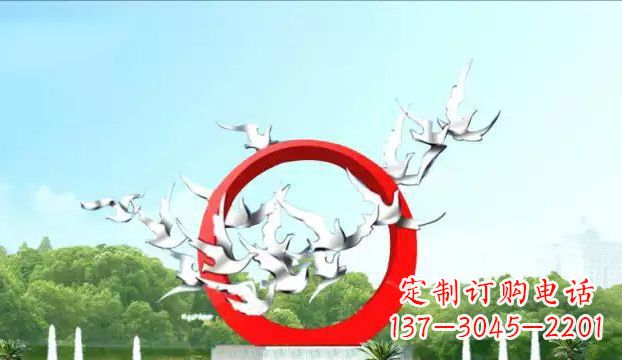 廊坊华丽优雅的不锈钢鸽子雕塑