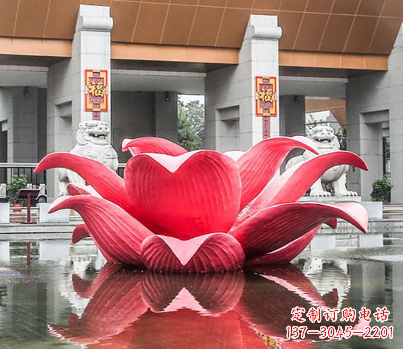 廊坊广场不锈钢荷花景观雕塑