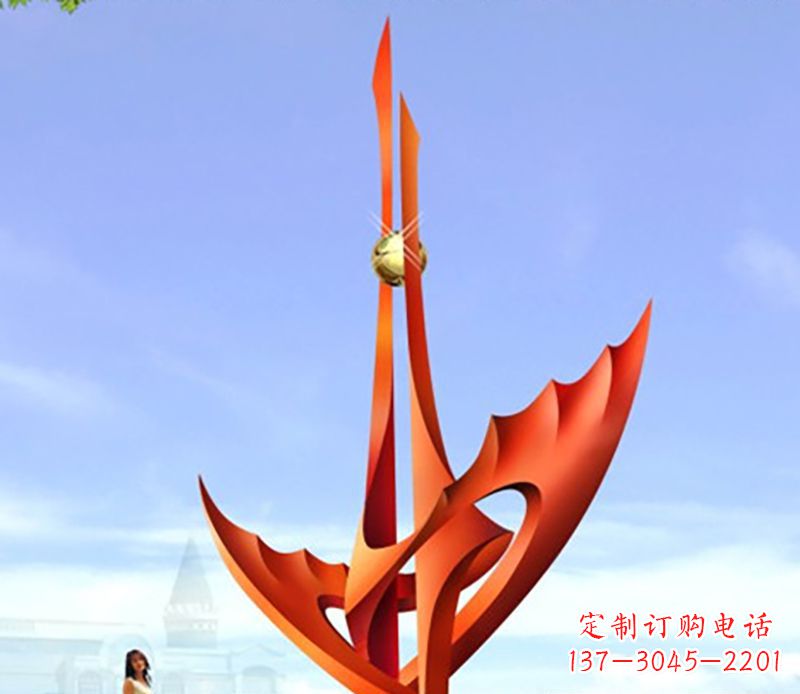 廊坊不锈钢火炬抽象雕塑