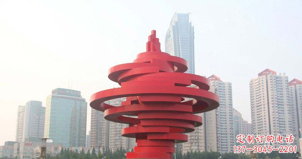 廊坊广场不锈钢火炬景观雕塑1