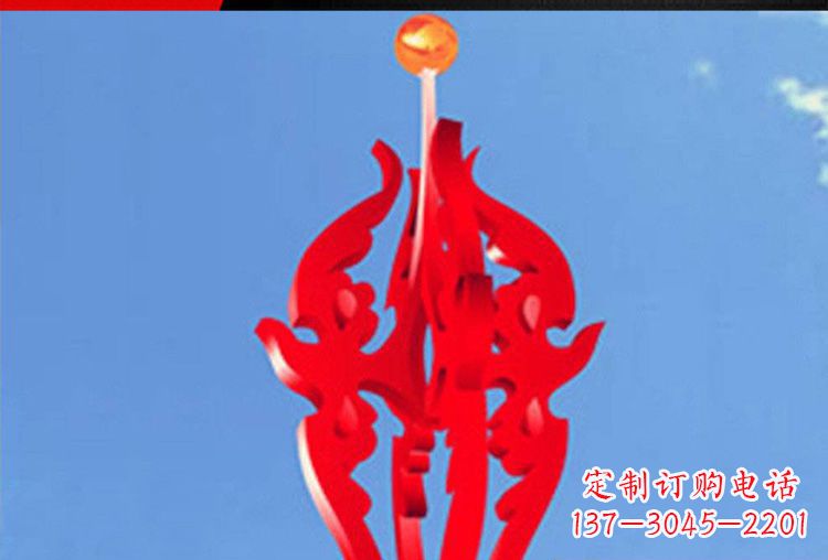 廊坊广场不锈钢火苗景观雕塑1