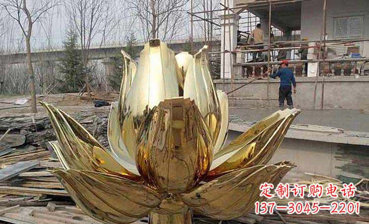廊坊超大型不锈钢莲花雕塑,惊艳定制空间