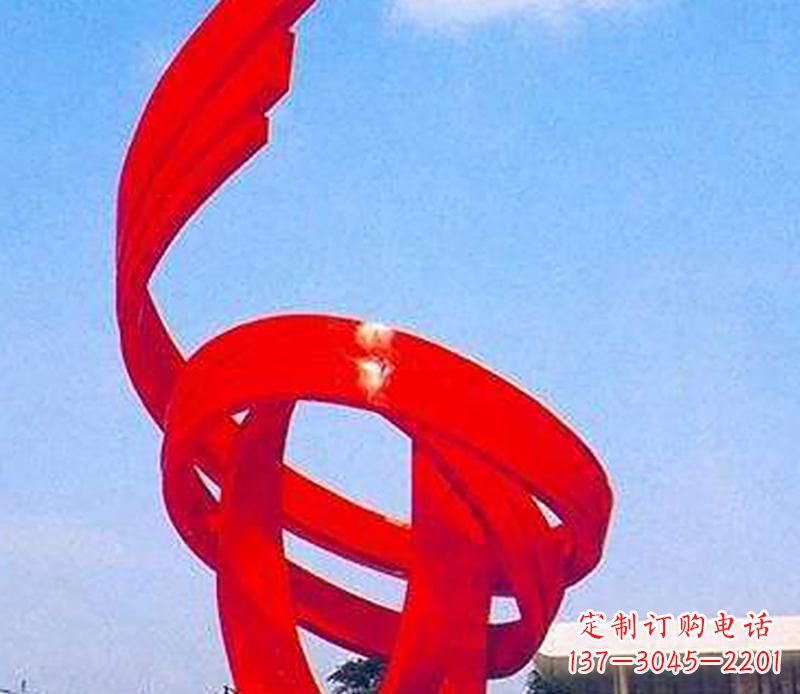 廊坊中领雕塑出品:不锈钢螺旋飘带景观雕塑